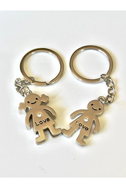 anahtarlık evreni Stoned Lover Couple Design Gray Color Metal Keychain