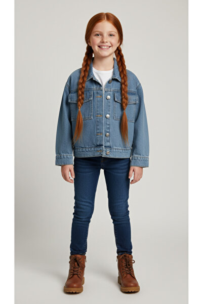 Booni Jooni Pink Back Printed Minnie Mouse Denim Jacket