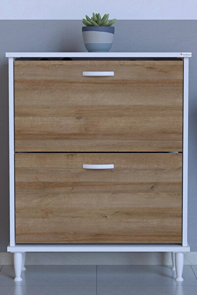 Modilayn UMAY Kapı Önü 72x90x25, 5 cm’ lik 2 Düşer Kapak 4 Göz Bölmeli Ayakka...