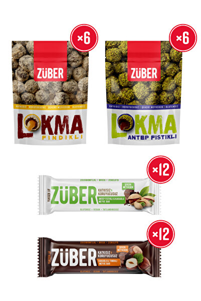 Züber Meyve Bar ve Lokma Paketi (Antep Fıstıklı, Fındıklı Meyve Bar ve Lokma)