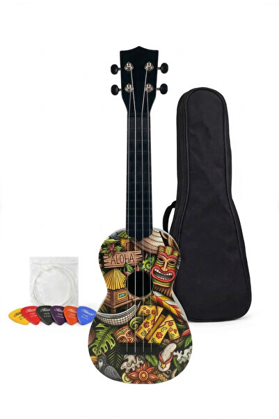 hawiian Σοπράνο Ουκουλέλε με σχέδιο καρύδας