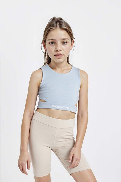 DeFacto قميص رياضي مطبوع برقبة دائرية للفتيات D0878A824HS