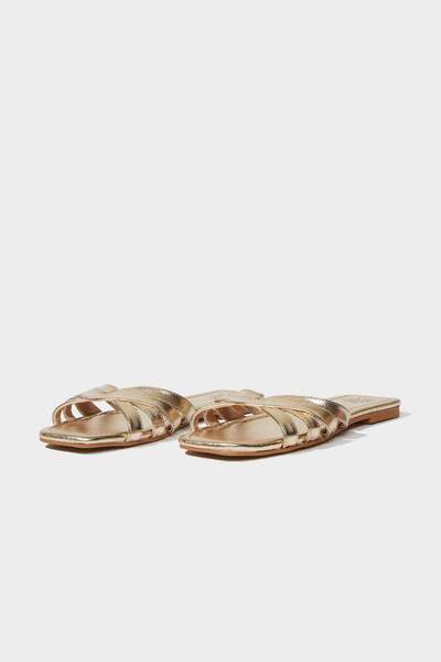 DeFacto شبشب نسائي من الجلد الصناعي بنعل مسطح C3718AX24HS