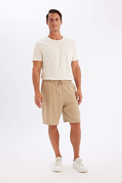 DeFacto Relax Fit Leinen-Mischung Sommer-Bermuda-Shorts C1240AX24SM