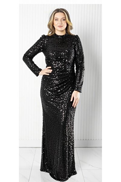 GÖKMEN GİYİM Pul Payetli Abiye Elbise