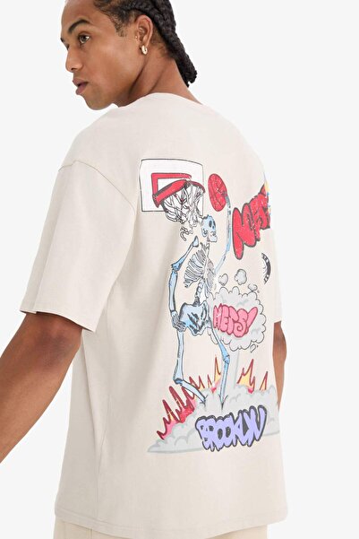 DeFacto Μπλουζάκι NBA Brooklyn Nets με φαρδιά γραμμή και κοντό μανίκι C4161AX...