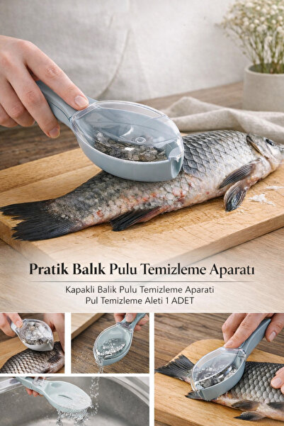 Anadolu Saray Pratik Balık Pulu Temizleme Aparatı Kapaklı Balık Pulu Temizlem...