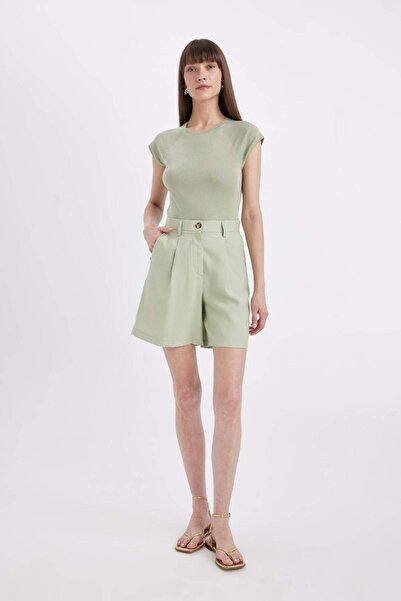 DeFacto Yüksek Bel Kısa Paça Şort D2603AX24SM