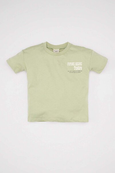 DeFacto Μπλουζάκι με στάμπα με λαιμόκοψη ποδηλάτου και κοντό μανίκι για αγορά...