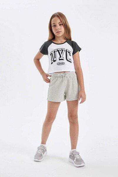 DeFacto Rebraste kratke hlače za devojčice D2009A824SM