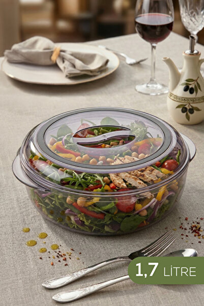 Vienev Acrylic Round Storage Container - Food Storage Container 1.7 Liter
