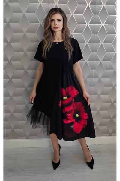 GLAMSI Rochie elegantă fantezie cu detalii 3D și dantelă