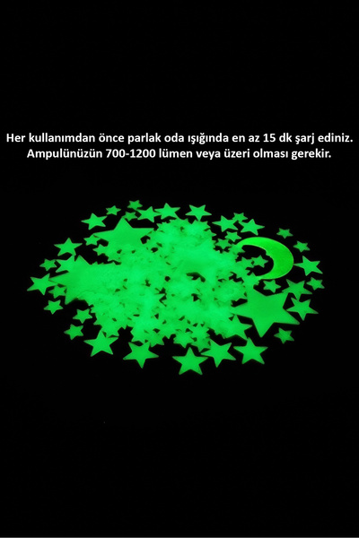 Giraffe Sticker Karanlıkta Parlayan Gezegen Yıldız Ve Ay Modeli Sticker 72 Adet