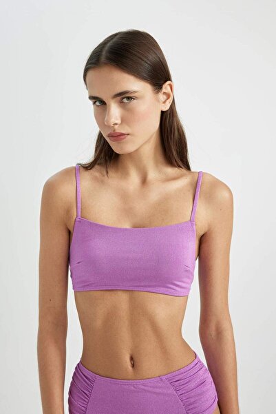 DeFacto Top de bikini din țesătură strălucitoare cu croiala normală-Fall in L...