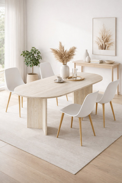 SARMOBİ Harmony Nara Oval Masa 180x75x90 cm Trevi- Modern Tasarım