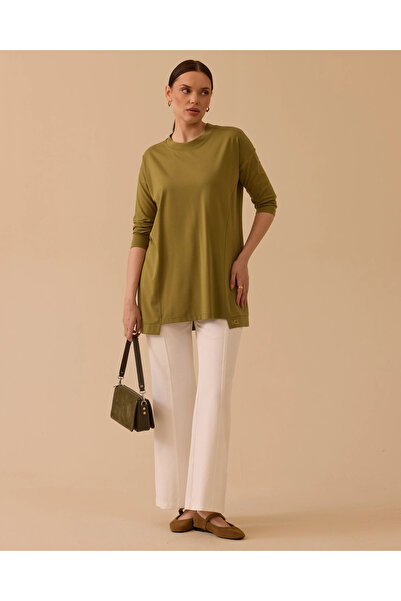SCL Овърсайз туника с кръгло деколте