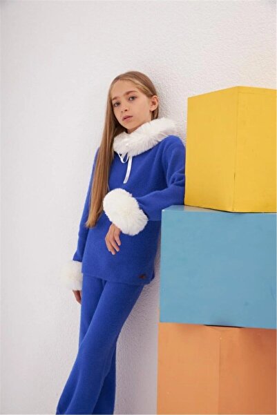 Hilal Akıncı Kids Set de tricotaje pentru fete, cu guler și mâneci detașabile...