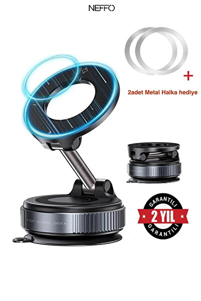 NEFFO Araç içi /Her Yerde Kullanılabilen Magsafe Kilitli Vakum Telefon Tutucu...