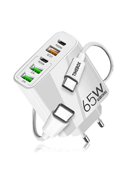 Timebox Încărcător de rețea cu 5 porturi, încărcare rapidă de 65 W, 3 porturi...