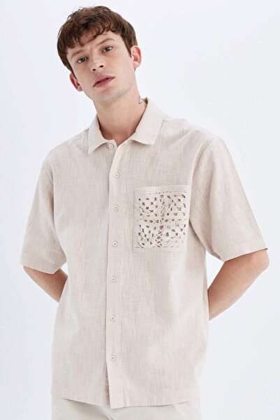 DeFacto Relax Fit Polo Kragen Baumwolle Kurzarm Shirt C7556ax24sm