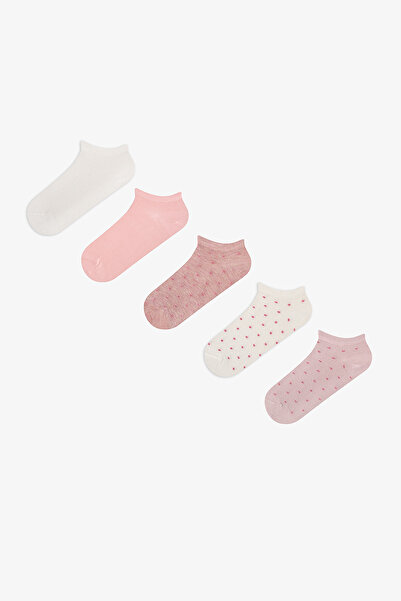 Penti 5 Pairs of Cotton Colorful Small Polka Dot Patterned Booties Socks