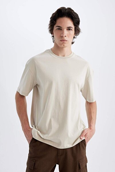 DeFacto Boxy Fit Basic Solid Kurzarm-T-Shirt mit Rundhalsausschnitt D5071ax24hs