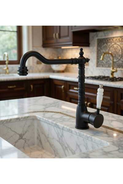 HMS Rustic Aesthetic Kitchen Sink Faucet Black