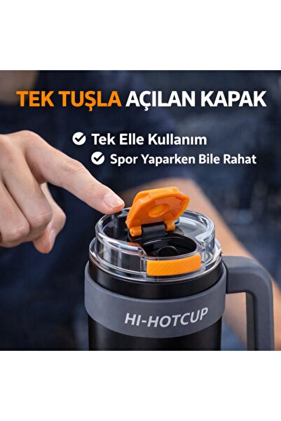 Polham Premium Pipetli Termos 1250 ML – 6 Katman Yalıtım, Çift İçim Modu, Sızdırmaz Kapak, 24 Saat S