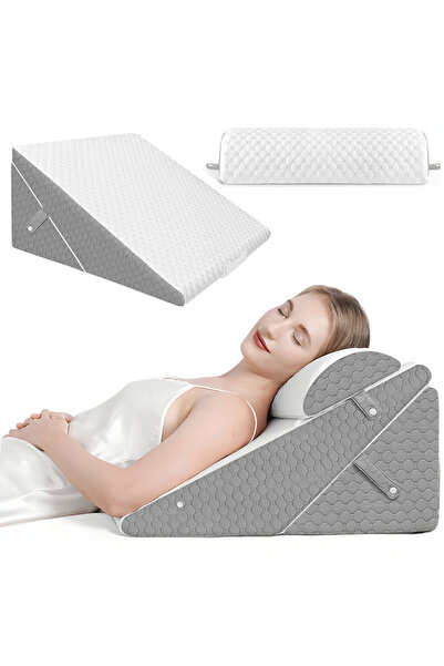 Linomag ® Set de perne ortopedice 10 în 1, 3 bucăți, spumă cu memorie, pană, ...