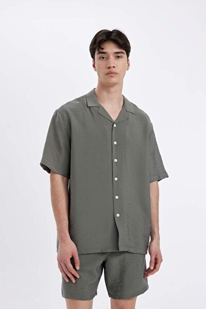 DeFacto Relax Fit Kurzarmhemd mit Polokragen C8157AX24SM