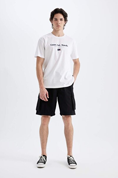 DeFacto Χαλαρή εφαρμογή Gabardine Bermuda Shorts - C5400ax24sm