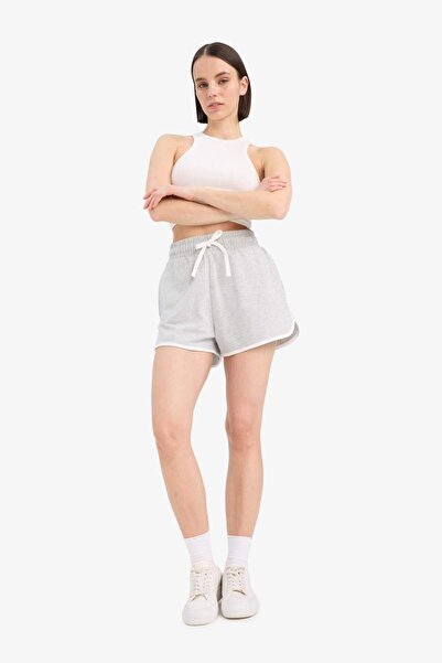 DeFacto Coool Regular Fit Beli Lastikli Bağcıklı Kalın Mini Şort A6224AX24HS