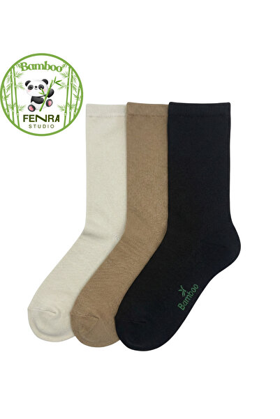 FENRA STUDIO ΓΥΝΑΙΚΕΙΕΣ ΚΑΛΤΣΕΣ 3 ΤΕΜΑΧΙΩΝ ΑΠΟ ΦΥΣΙΚΟ ΝΗΜΑ ΜΠΑΜΠΟΥ ΜΑΥΡΟ ΜΠΕΖ...