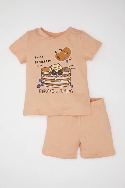 DeFacto Baby Boy Pajama Set Combed Cotton Printed Short Sleeve Top Shorts C35...