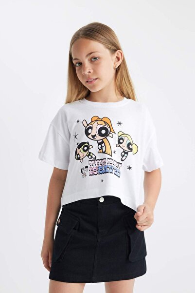 DeFacto Girls Powerpuff Girls Crew Neck Short Sleeve T-Shirt C5940A824Hs