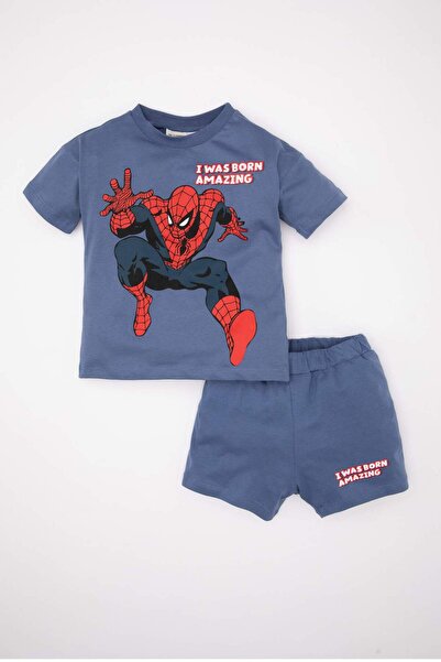 DeFacto Baby Boy 2-Piece Set Marvel Comics Short Sleeve T-Shirt Top Elastic W...