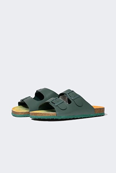 DeFacto Капці для хлопчиків зі штучної шкіри на плоскій підошві з подвійною с...