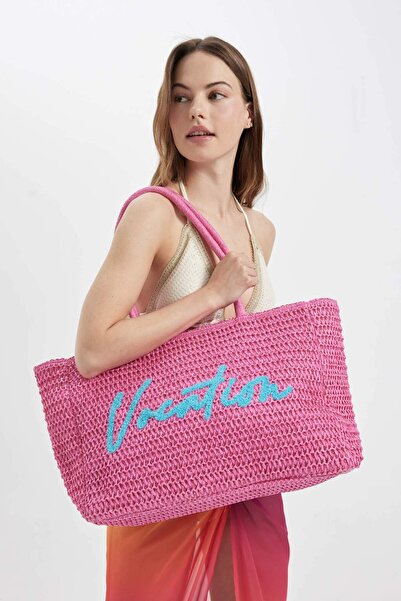 DeFacto Γυναικεία ψάθινη τσάντα ώμου B9076AXNS