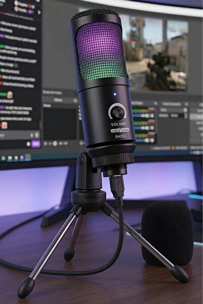 Lastvoice Bm350 Rgb Usb Canlı Yayın Ve Oyuncu Youtuber Mikrofonu Kayıt Tiktok...