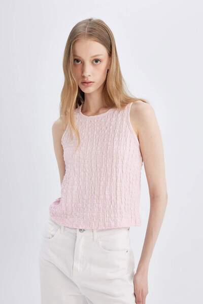 DeFacto Regular Fit s kulatým výstřihem Basic Plain Twist tílko C9030ax24sm