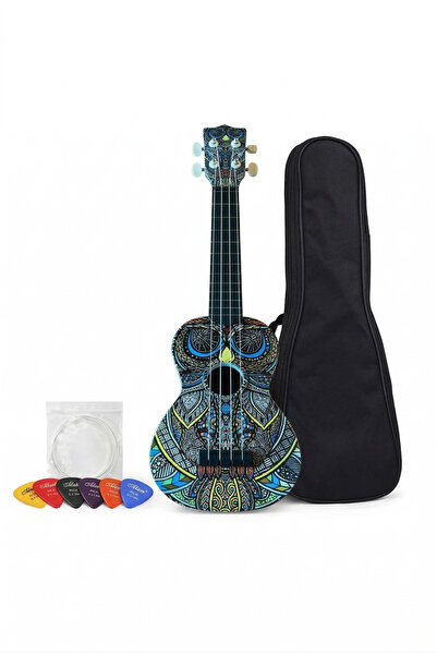 gonzales Σοπράνο Ουκουλέλε με Φυλετικό Σχέδιο Κουκουβάγιας