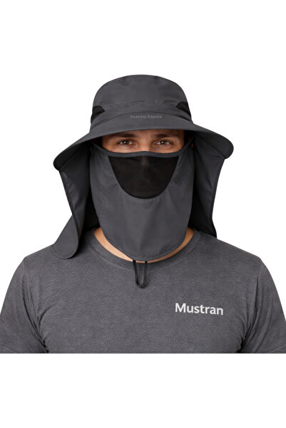 Mustran UV Korumalı Sök Tak Maskeli Unisex Enseli Güneş Şapka Sinek Koruyucu ...