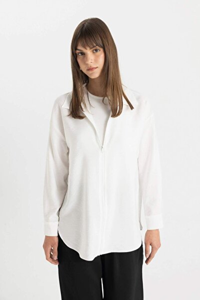 DeFacto Relaxed Fit Long Sleeve Tunic Shirt - C8855AX24SM