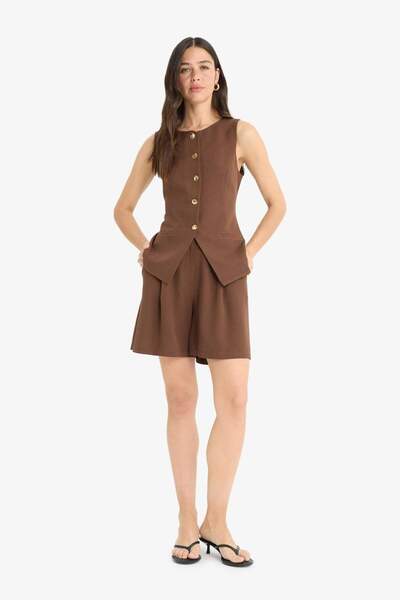 DeFacto Високи къси панталони от памук и лен C1586AX24SM