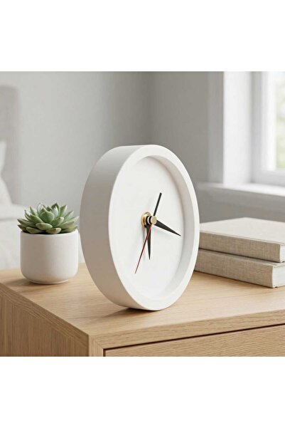 Sese Home Concept Modern Taş Tozu Masa Saati - Siyah Renk Dekoratif