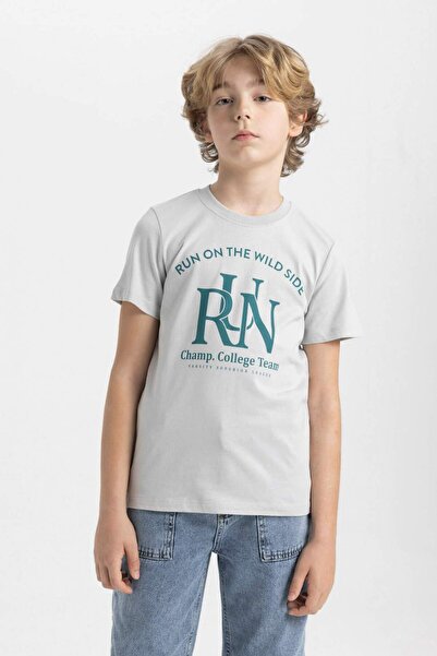 DeFacto Μπλουζάκι με κοντό μανίκι με στάμπα για αγόρια C6882A824SM