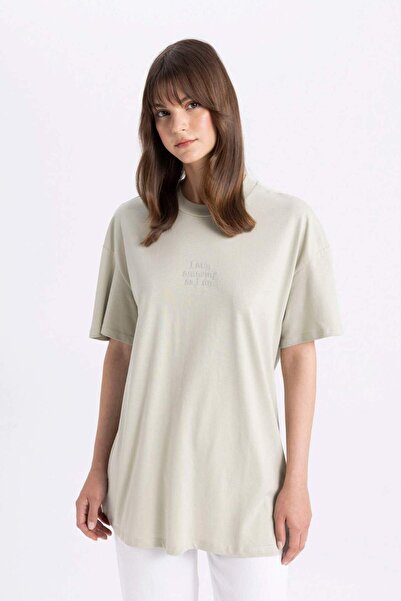 DeFacto Μπλουζάκι Crew εμπριμέ με κοντομάνικο T-shirt C5395AX24SM