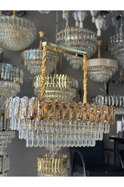 Led OVAL KRİSTAL LÜX SALON AVİZESİ