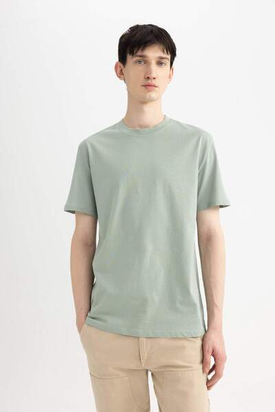 DeFacto Tricou de bază cu mânecă scurtă, 100% bumbac, cu decolteu rotund, cu ...