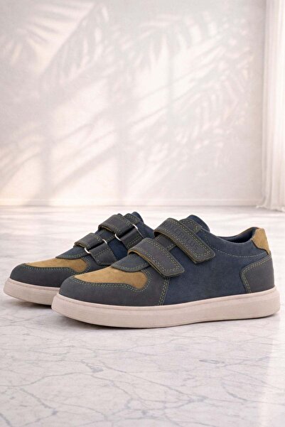 Rakerplus Genuine Leather Khaki Green Navy Blue Velcro Lightweight Sole Boys'...